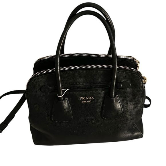 Prada Saffiano Lux Black Double Leather bag - Picture 1 of 12